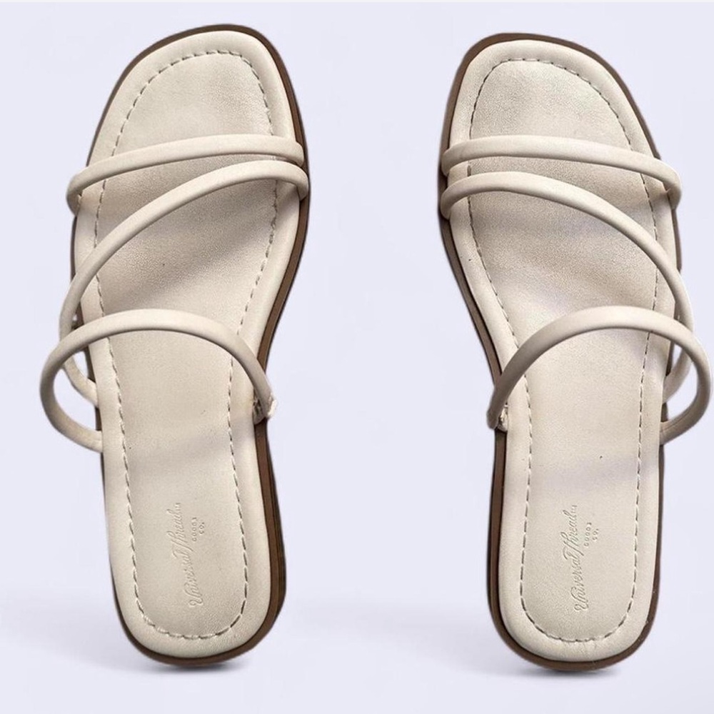 Cream Minimalist Strappy Sandals